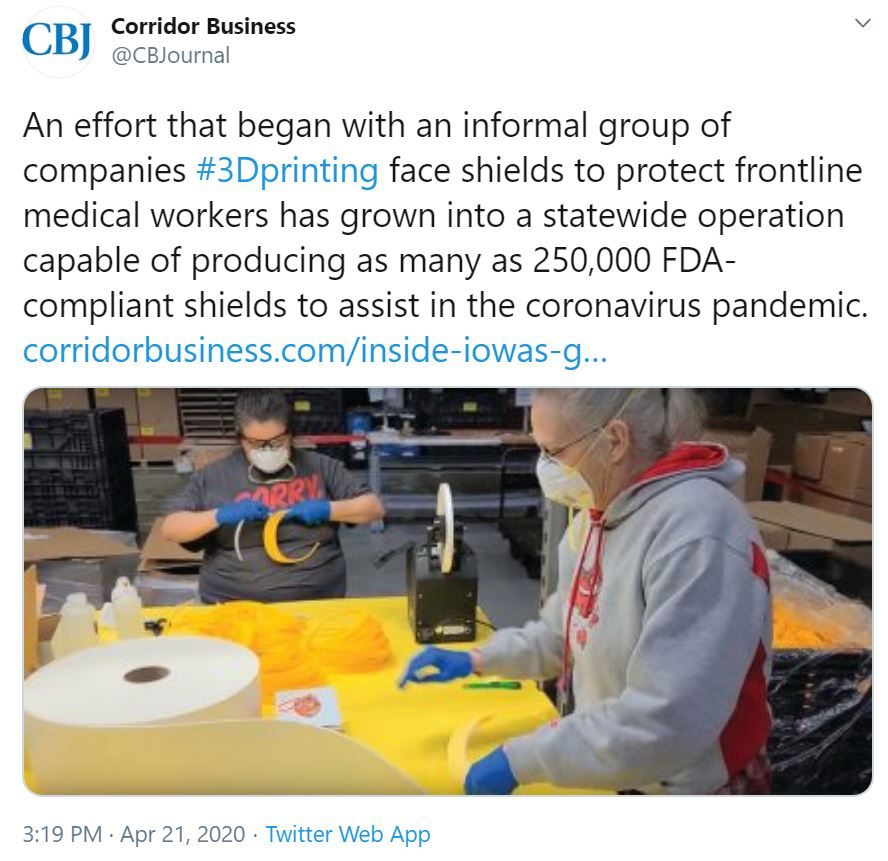 Corridor Business Journal Tweet