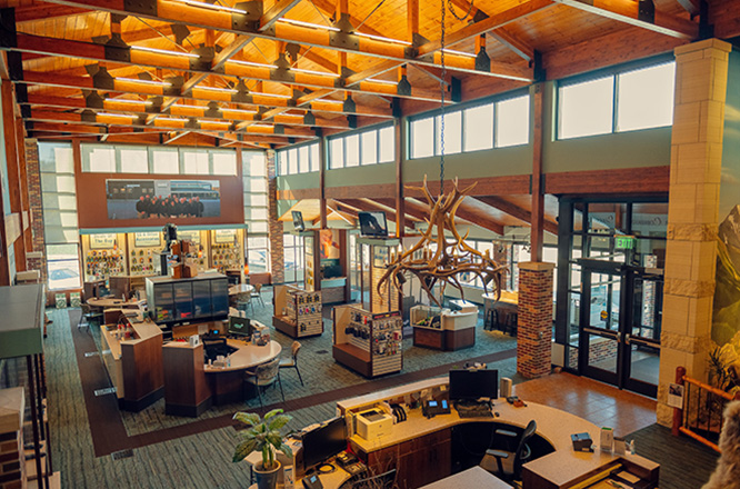 Overhead shot of the jefferson telecom lobby