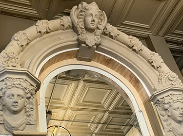 Preserved vintage decor of the building